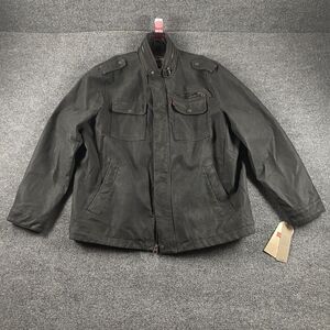 Levi's Black Faux Leather Jacket Men Size XXL 2XL NWT